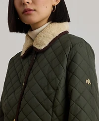 Lauren Ralph Women's Faux-Sherpa-Collar Quilted Coat