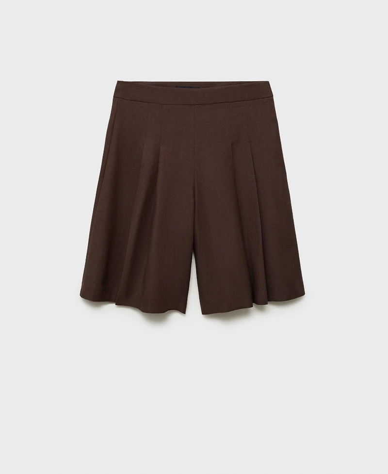 Mango Women's Linen-Blend Suit Bermuda Shorts