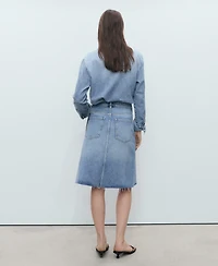 Mango Women's Denim Midi Skirt