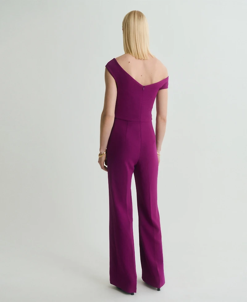 Mango Women's Asymmetric Neck Long Jumpsuit