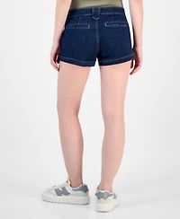 Madden Girl Juniors' Mid-Rise Button-Side Sailor Shorts