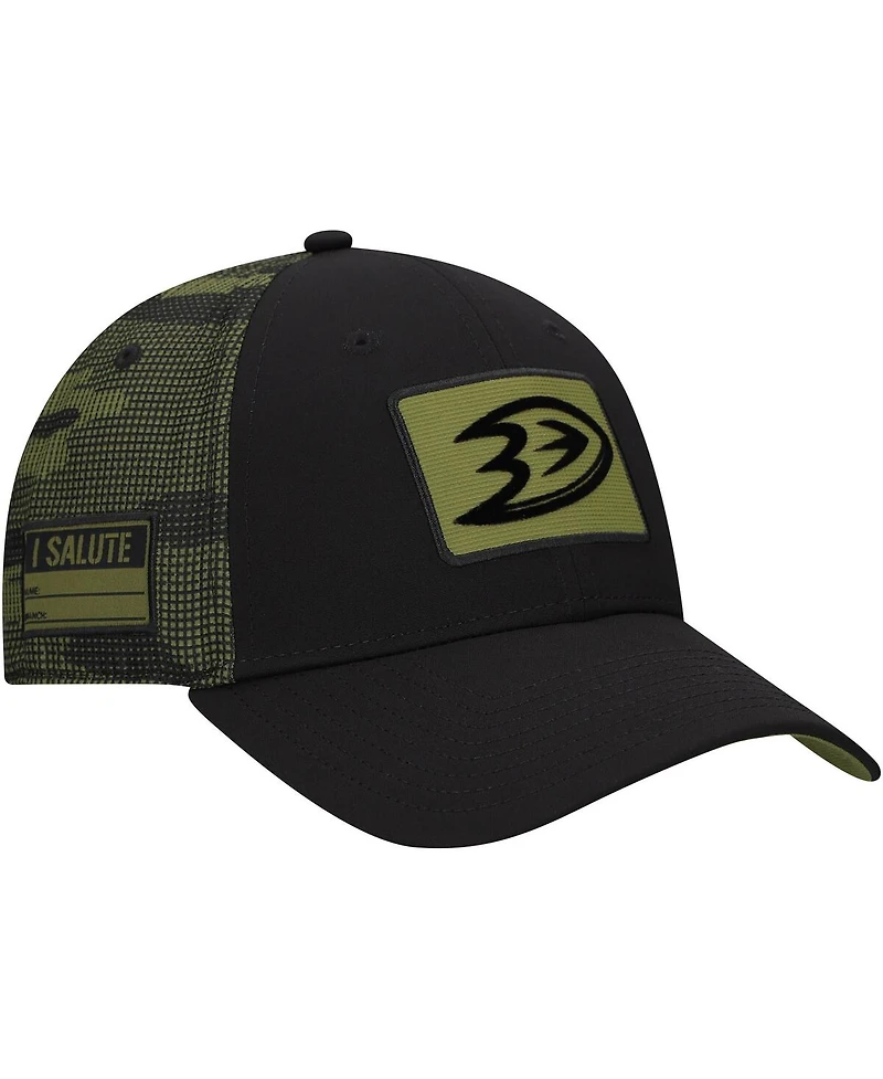 Fanatics Men's Black Anaheim Ducks Authentic Pro Military Appreciation Adjustable Hat