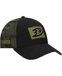 Fanatics Men's Black Anaheim Ducks Authentic Pro Military Appreciation Adjustable Hat