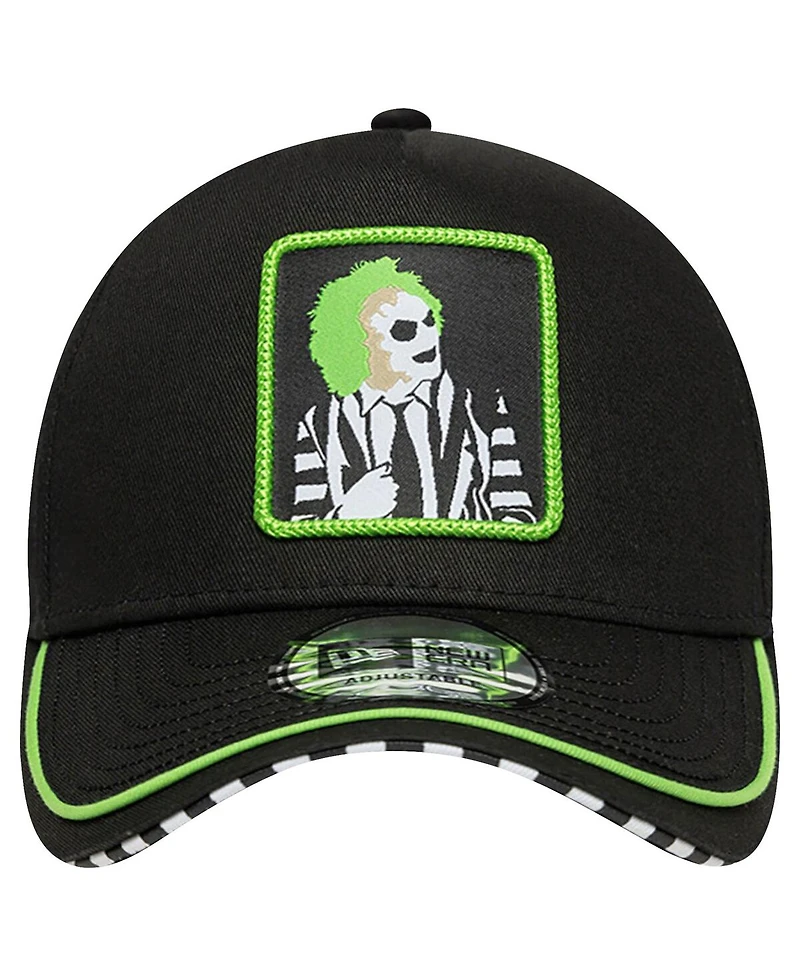 New Era Men's Black Beetlejuice Green Piping 9FORTY Adjustable Hat