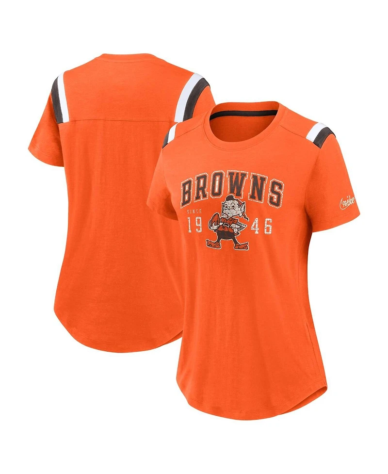 Nike Women's Orange Cleveland Browns Historic Slub Fashion T-Shirt