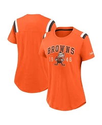 Nike Women's Orange Cleveland Browns Historic Slub Fashion T-Shirt