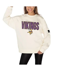 Gameday Couture Women's Cream Minnesota Vikings Premium Fleece Drop Shoulder Pullover Sweatshirt