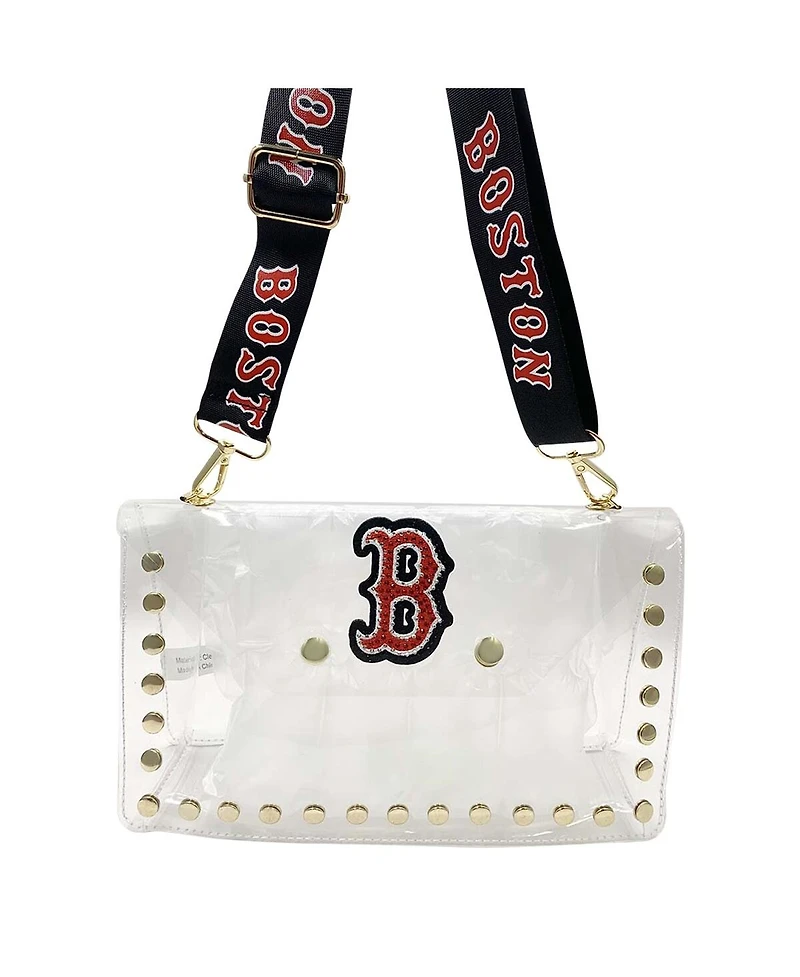 Cuce Women's Boston Red Sox Crystal Clear Envelope Crossbody Bag