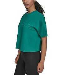 Calvin Klein Performance Women's Cotton Raised Logo Cropped T-Shirt