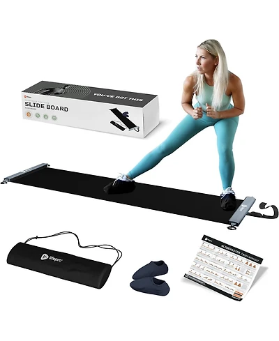 Lifepro Slide Board Exercise Mat with Booties