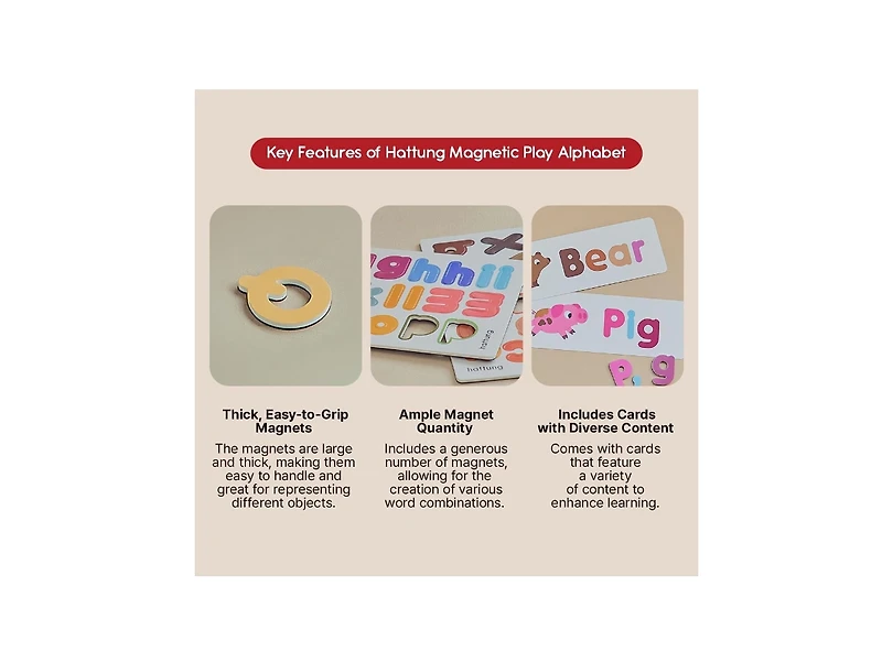 Hattung Magnetic Play Alphabet and Learning Cards for Toddlers & Kids