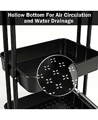 3-Tier Utility Cart Storage Rolling with Casters