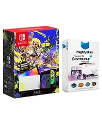 Nintendo Switch Oled Console Splatoon 3 Special Edition with MightySkins Console and Controller Skin Voucher