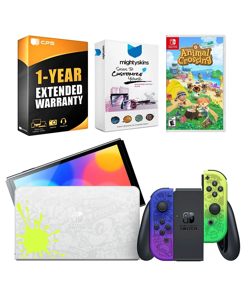 Nintendo Switch Oled Console Splatoon 3 Special Edition with Animal Crossing: New Horizons