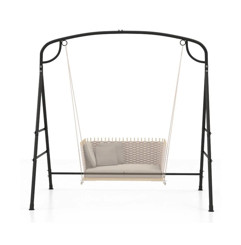Patio Metal Swing Stand with Double Side Bars and 2-Ring Design