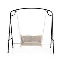 Patio Metal Swing Stand with Double Side Bars and 2-Ring Design