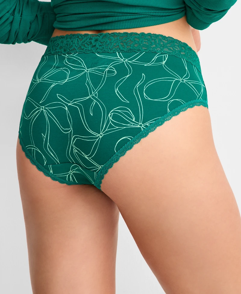 State of Day Women's Cotton Blend Lace-Trim Hipster Underwear, Created for Macy's