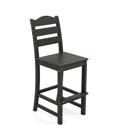 30 Inches Counter Height Hdpe Bar Stool with Backrest and Footrest-Turquoise