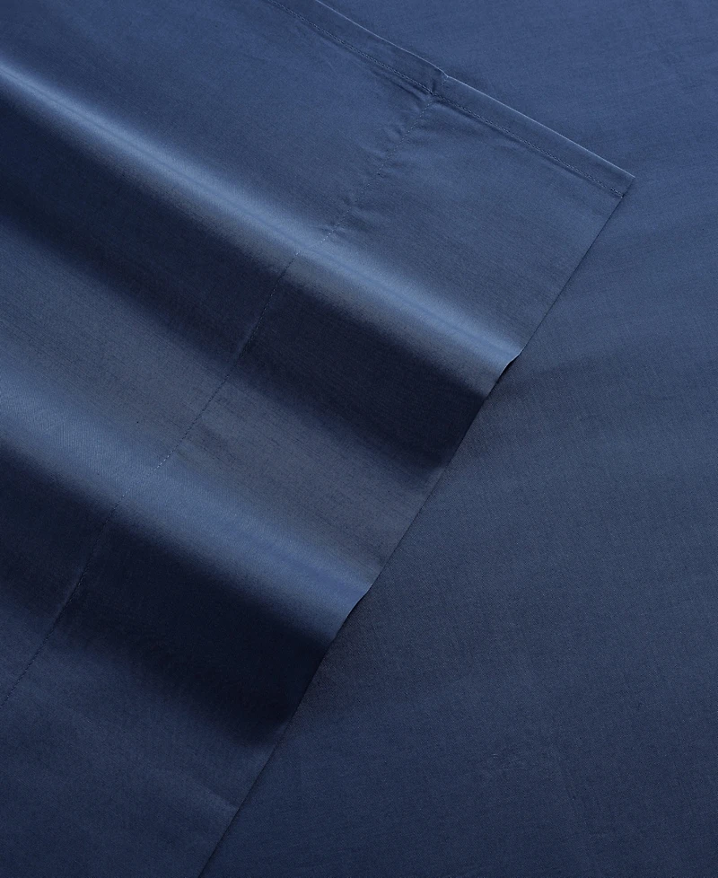 Nautica Solid Cotton Percale -Piece Sheet Set