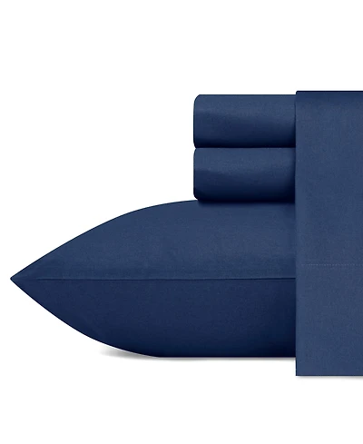 Nautica Solid Cotton Percale -Piece Sheet Set