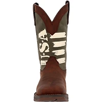 Durango Men's Rebel by Army Green Usa Print Western Boot