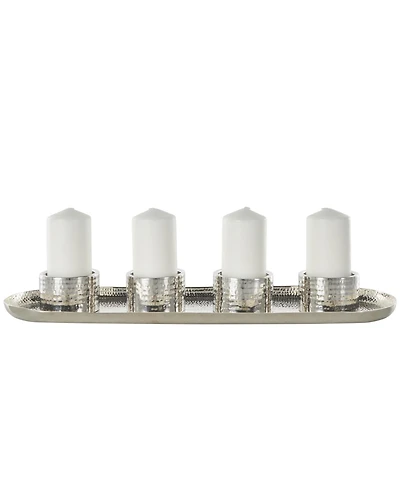 Rosemary Lane Glam Steel Candelabra, 2.25"