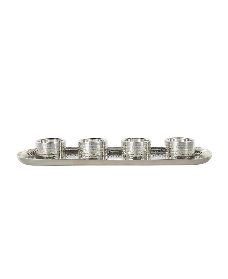 Rosemary Lane Glam Steel Candelabra, 2.25"