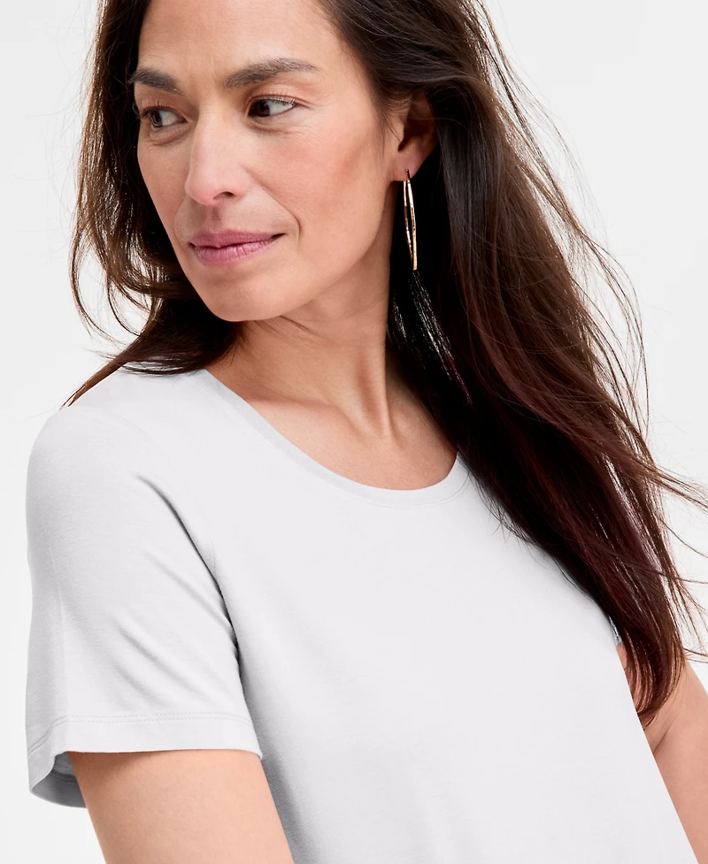 Jm Collection Women's Scoop-Neck Short Sleeve Top, Created for Macy's