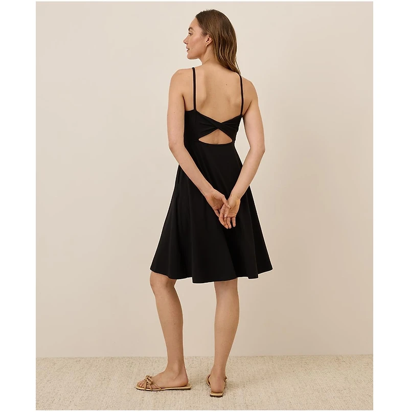 Pact Women's Organic Cotton Fit & Flare Twist Back Dress