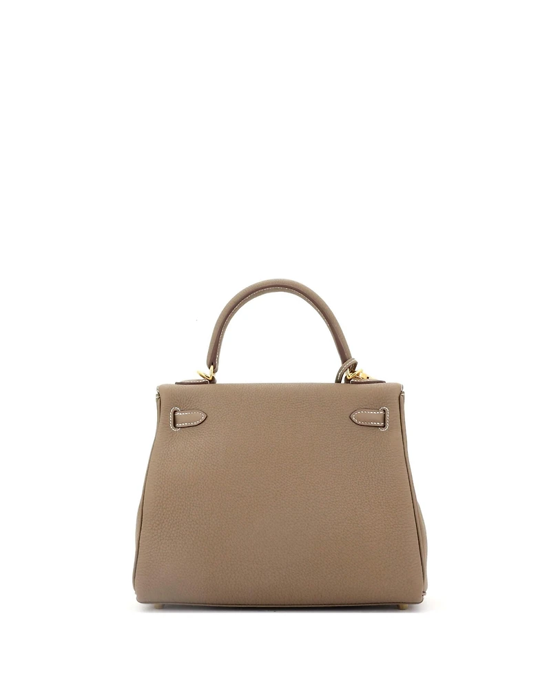 Pre-Owned Hermes Kelly 25 Handbag Grey Togo with Gold Hardware