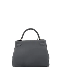 Pre-Owned Hermes Kelly 28 Handbag Grey Togo with Permabrass Hardware
