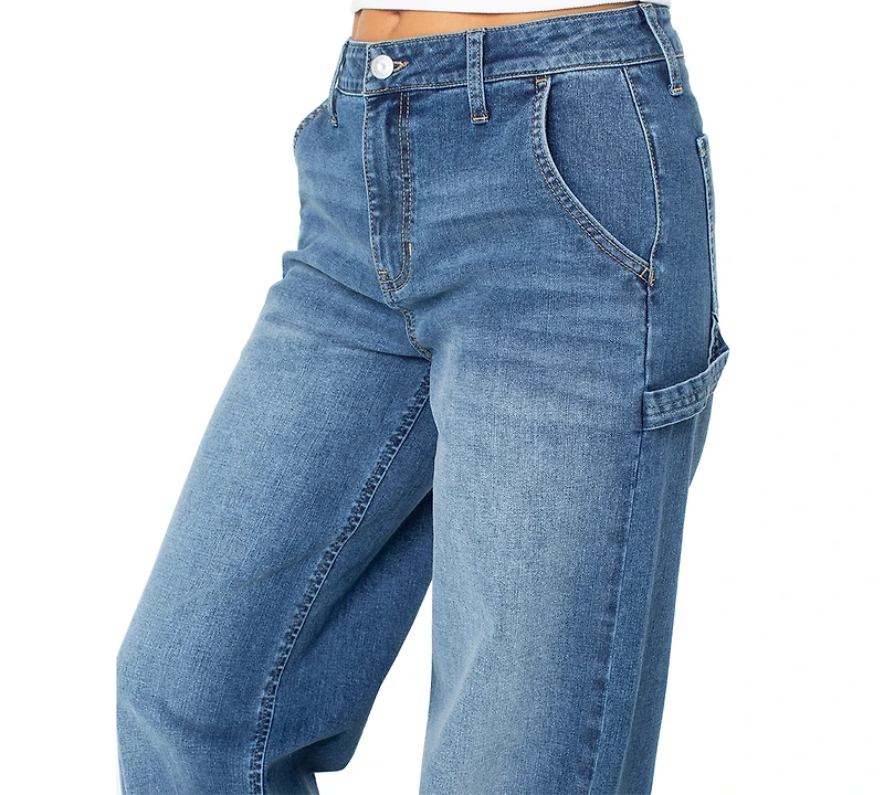 Celebrity Pink Juniors' Curvy Wide-Leg Carpenter Jeans