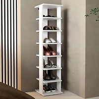 Glacier Shoe Rack, 7 Shelves, White