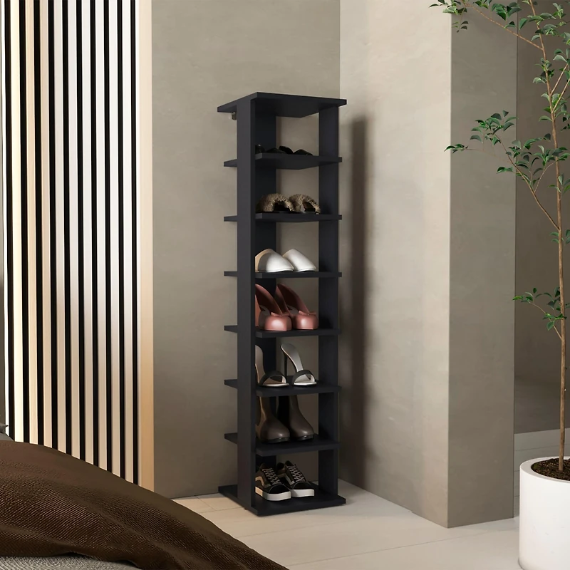 Glacier Shoe Rack, 7 Shelves, White