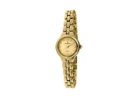 Peugeot Women's 22mm Gold Dial Round Self-Adjust Link Bracelet Watch