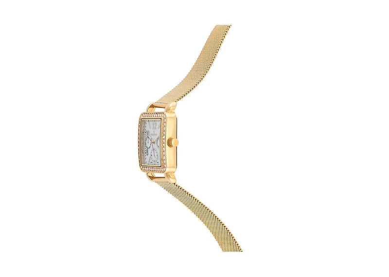 Peugeot Women's 35x30mm 14K Gold Plated Square Dress Watch