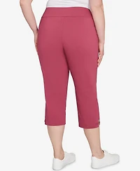 Hearts Of Palm Plus Solid Tech Stretch Capri Pants