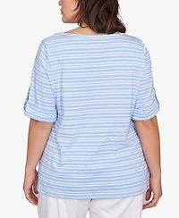 Ruby Rd. Plus Size Variegated Stripe Knit Top