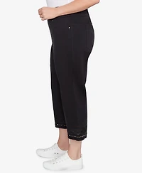 Ruby Rd. Plus Lotus Lace Soft Denim Capri Jeans