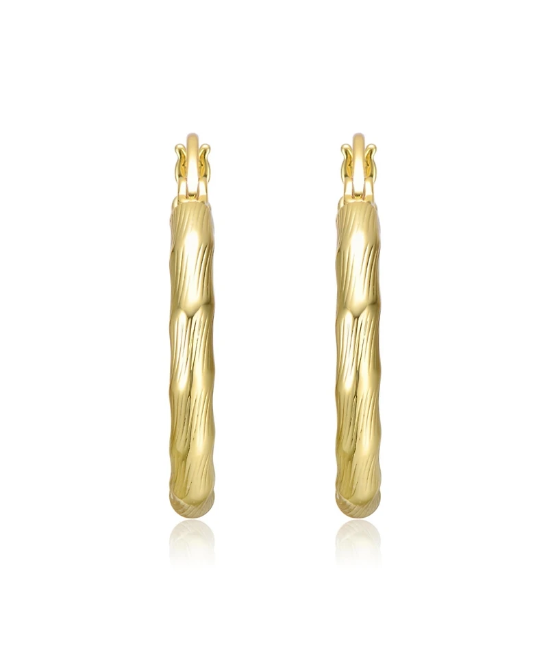 Twisted Hoop Earrings White Gold Plated or 14K