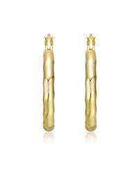 Twisted Hoop Earrings White Gold Plated or 14K