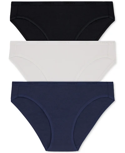 Dkny Women's Cotton Modal Bikini 3 Pack- DK8462P3