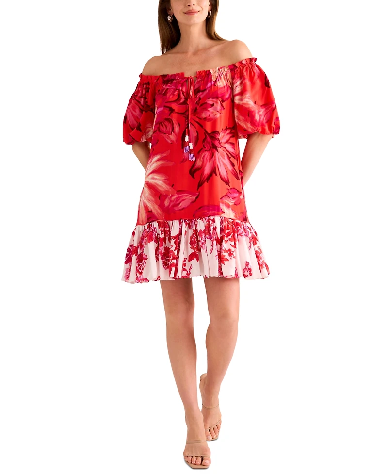 Vince Camuto Women's Tie-Neck Off-The-Shoulder Dress