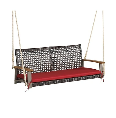 2-Person Rattan Hanging Porch Swing Chair