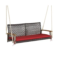 2-Person Rattan Hanging Porch Swing Chair