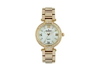 Peugeot Women 38mm Gold Plated Bracelet Watch With Crystal Bezel