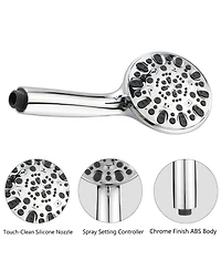 Rainsken Bar Combo Rain Showerhead, Drill-Free Stainless Steel Slide, 7-Setting Hand, Dual Shower Head Spa System