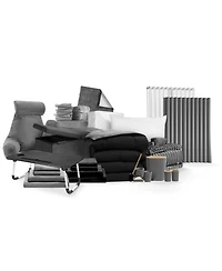 46-Piece College Dorm Room Essentials Twin Xl Bedding Comforter Set, Bed in a Bag Comforter Set, Black And Gray