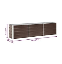 Garden Raised Bed Galvanized Steel 94.5"x15.7"x17.7