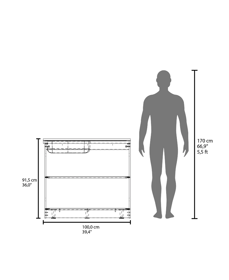 Bickleton Utility Sink Cabinet, 2 Doors, Shelves